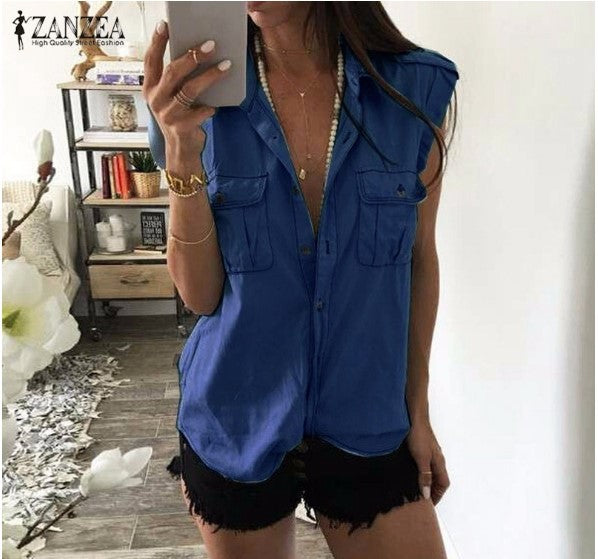 Blue Eyes Sleeveless Denim