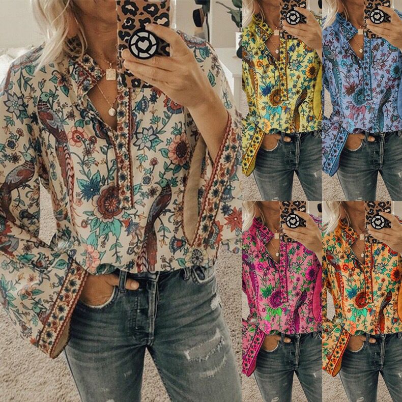 Peacock Flare Blouse