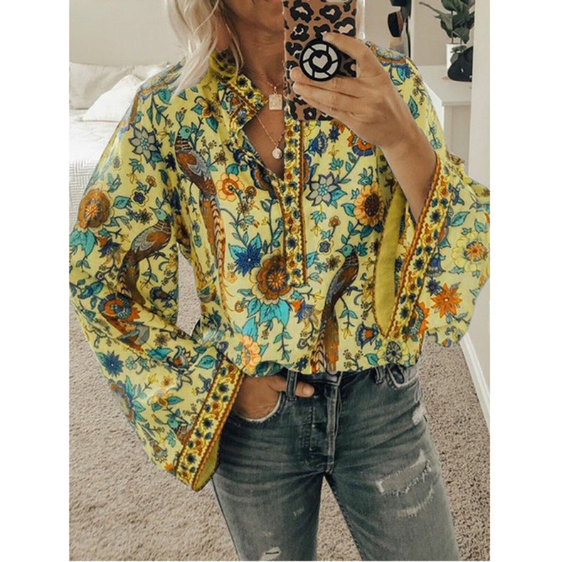 Peacock Flare Blouse