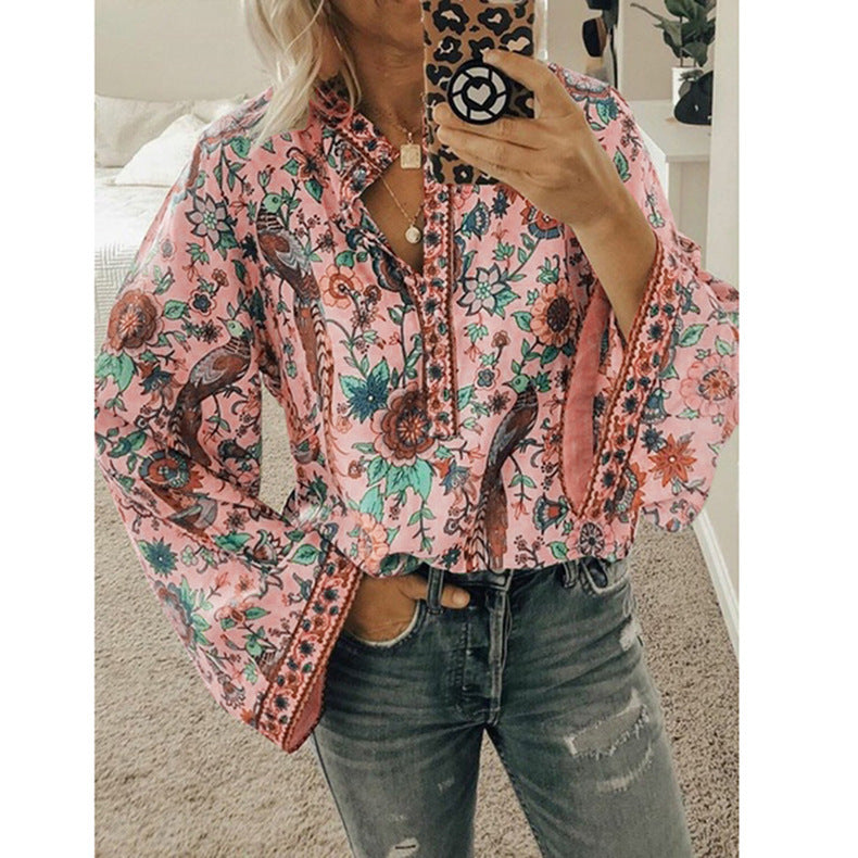 Peacock Flare Blouse