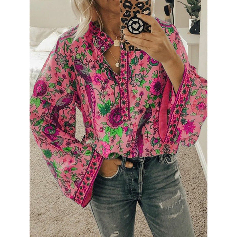 Peacock Flare Blouse