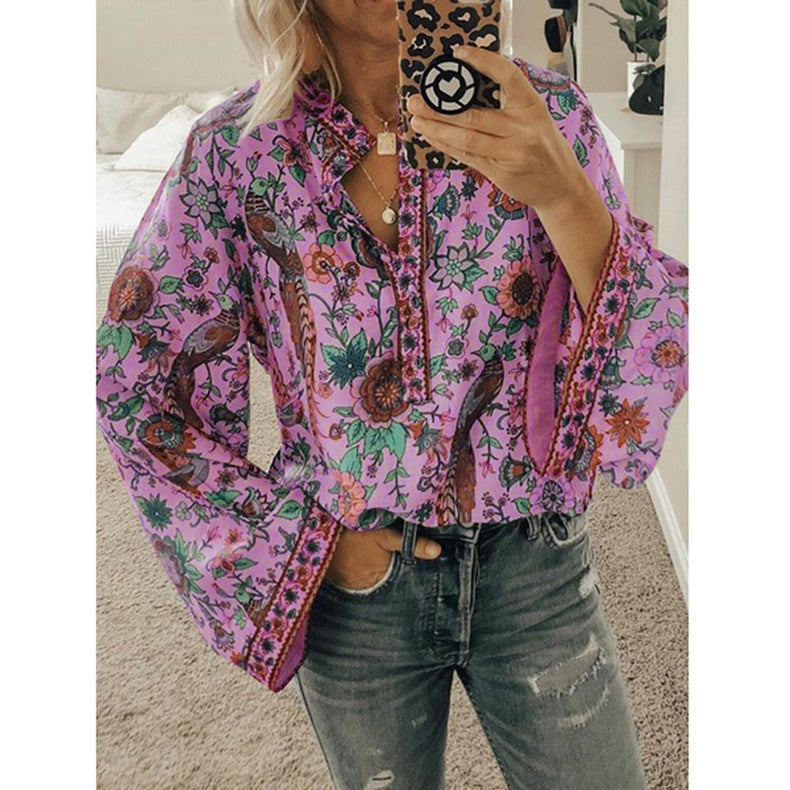 Peacock Flare Blouse