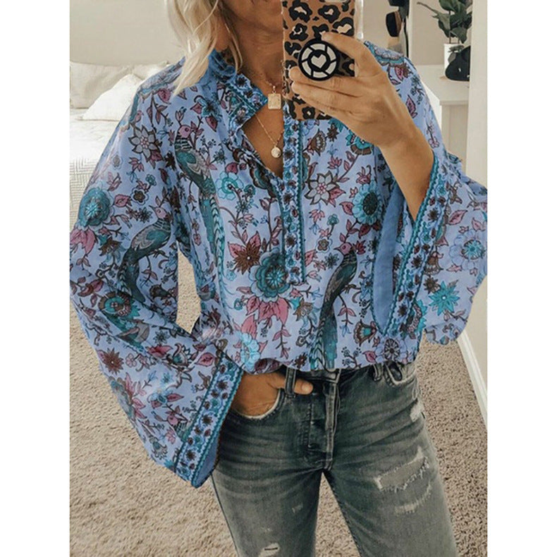 Peacock Flare Blouse