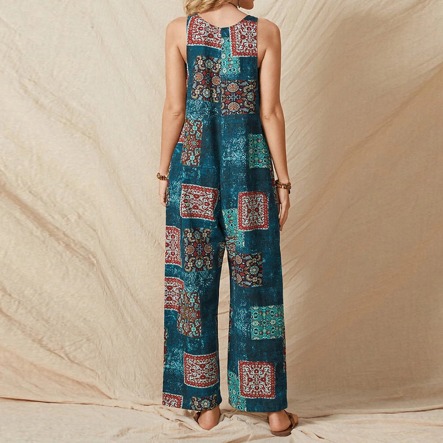 Patchwork Pocket Jumpsuit