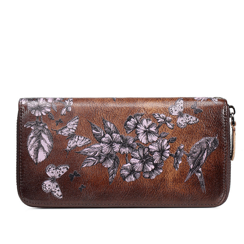 Leather Flower Wallet