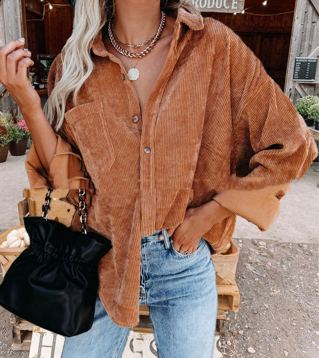 Button Up Long Sleeve Corduroy