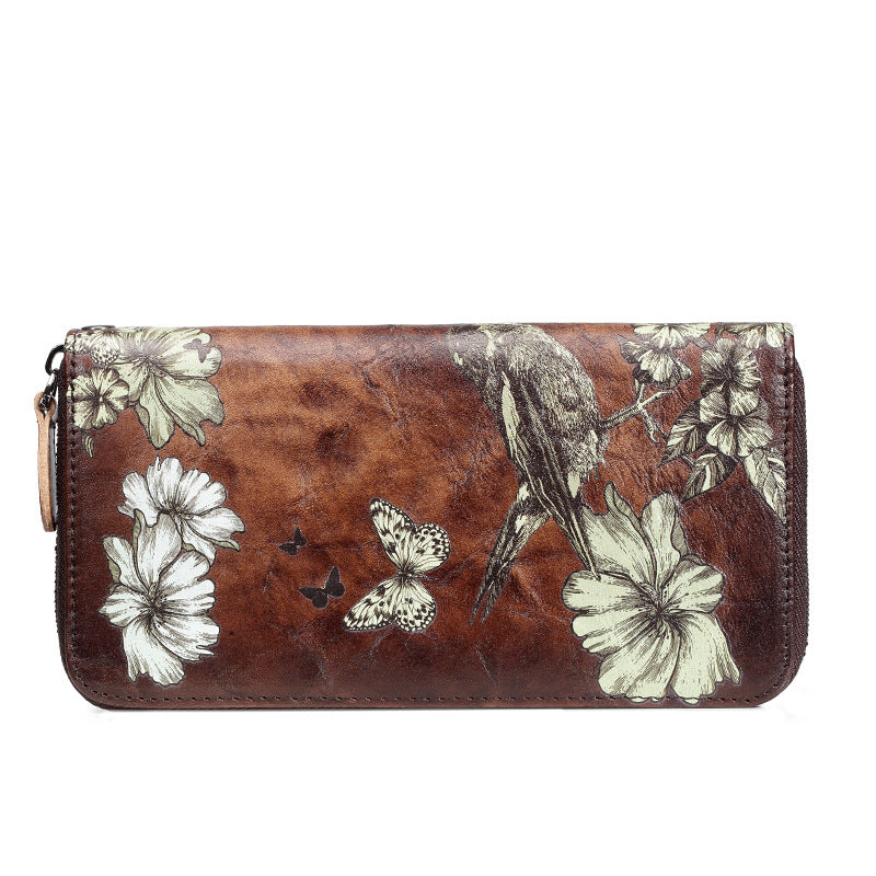 Leather Flower Wallet