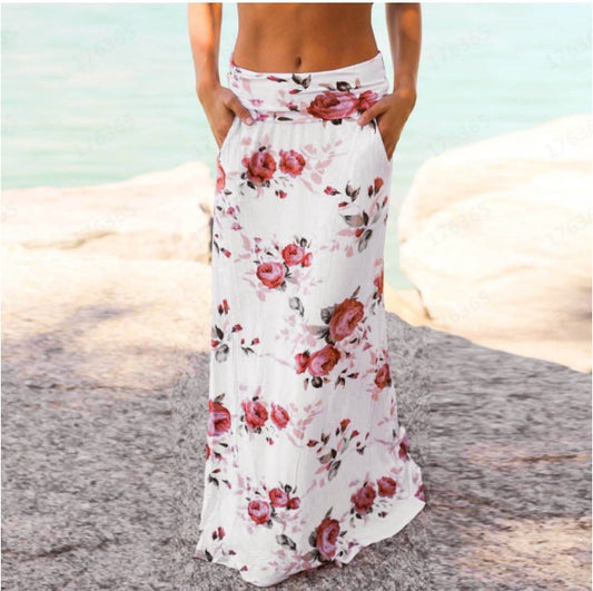 Floral Print Long Skirt