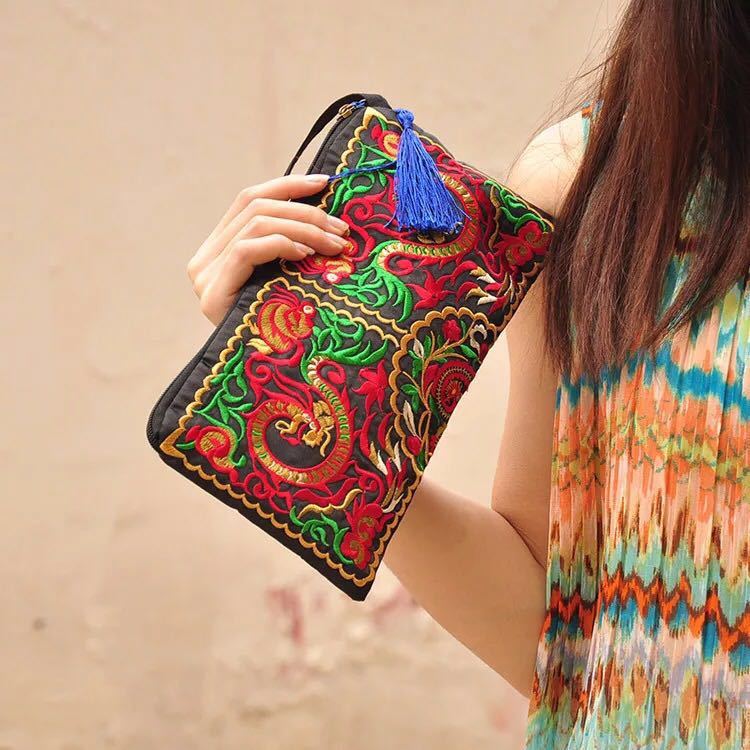 Embroidered Clutch