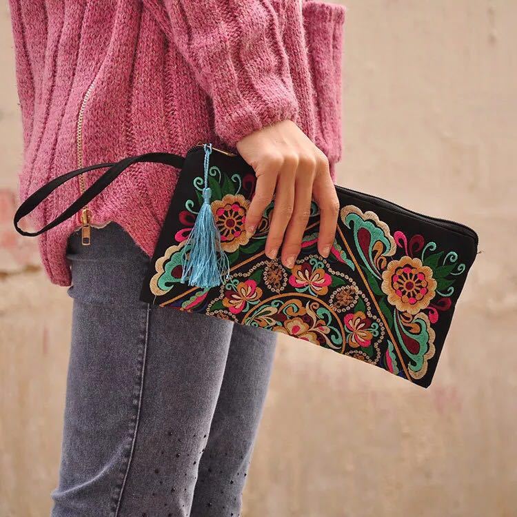 Embroidered Clutch