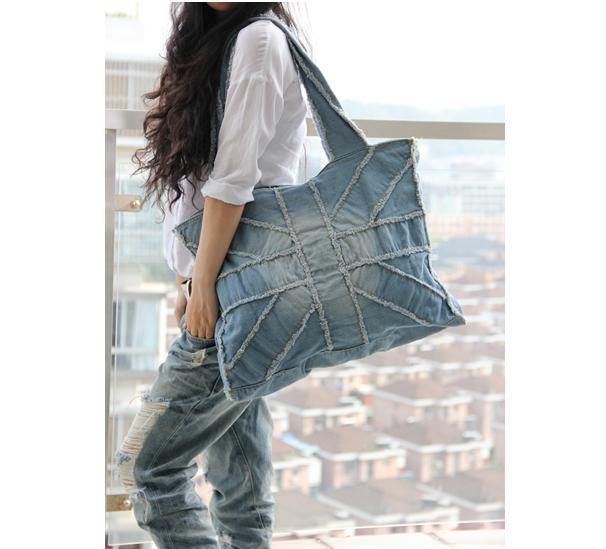 Washed Denim Leisure Travel Bag