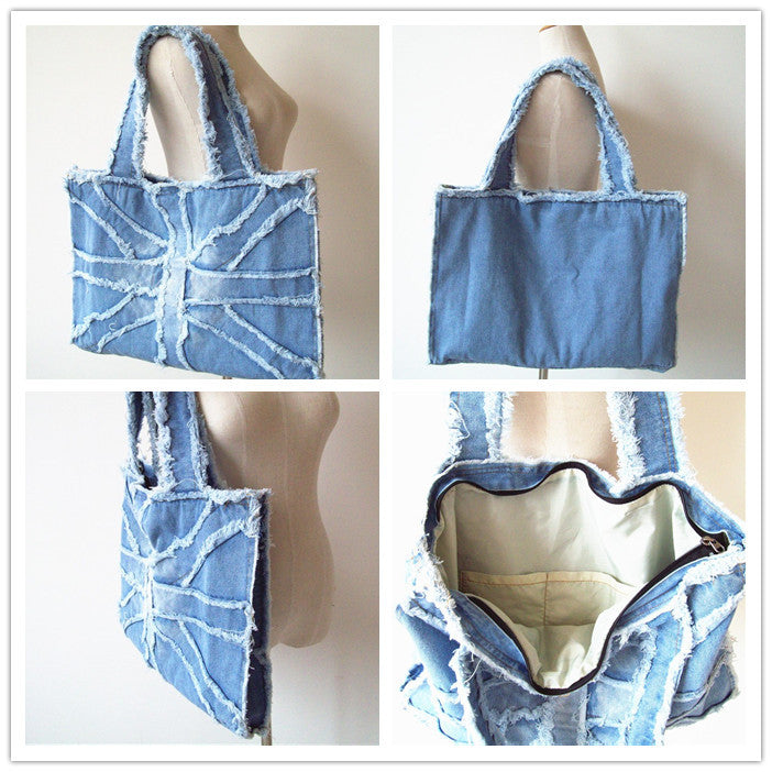 Washed Denim Leisure Travel Bag