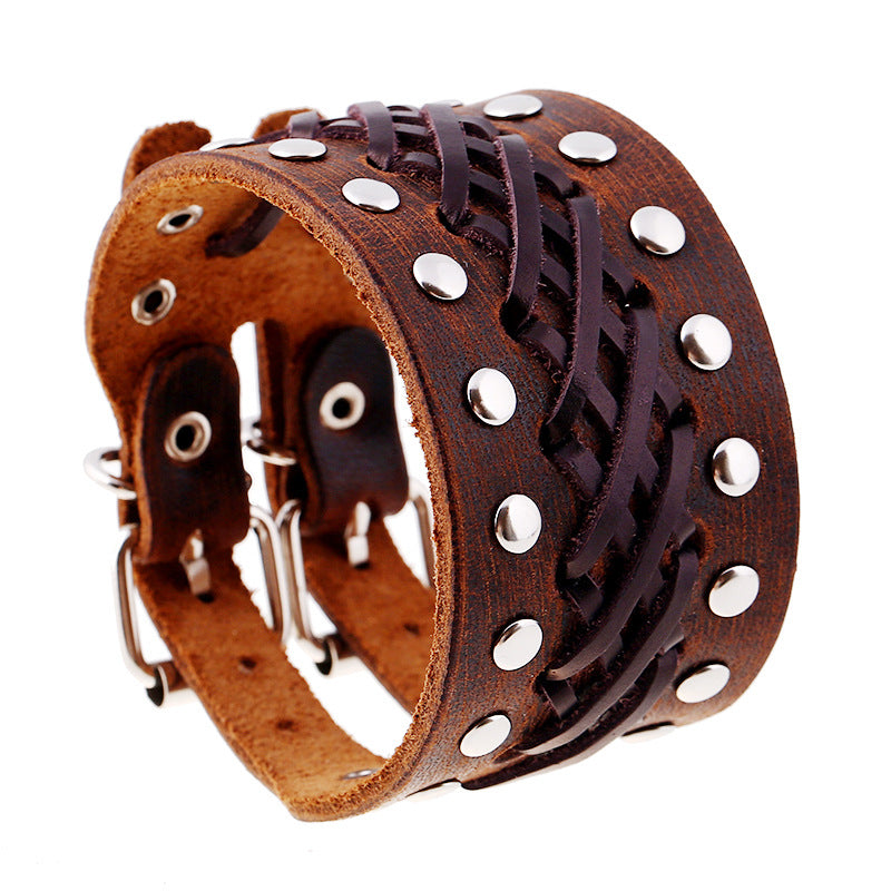 Vintage braided leather bracelet