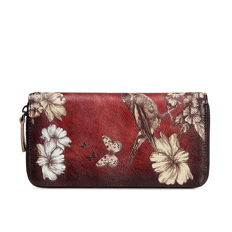 Leather Flower Wallet