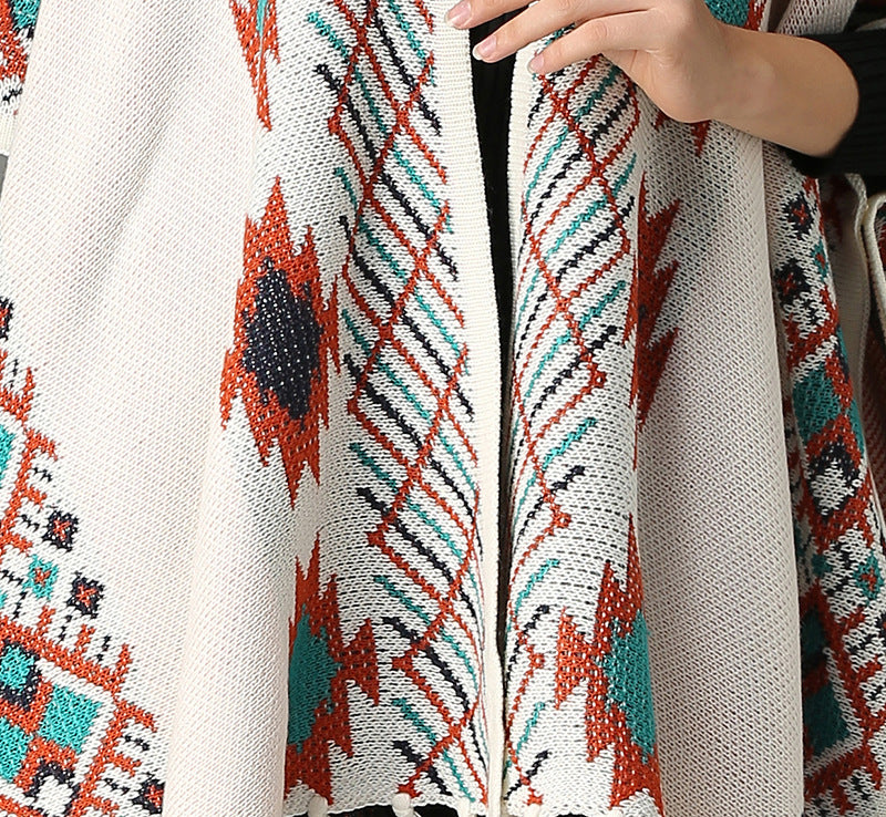 Jacquard Tassel Shawl