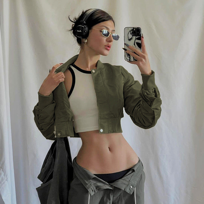 Bomber Cropped Flair Jacket