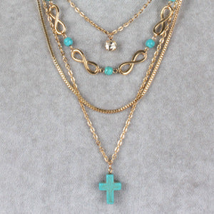 Turquoise Cross Chic Necklace