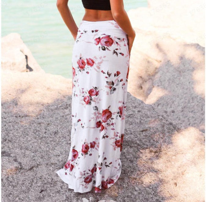 Floral Print Long Skirt