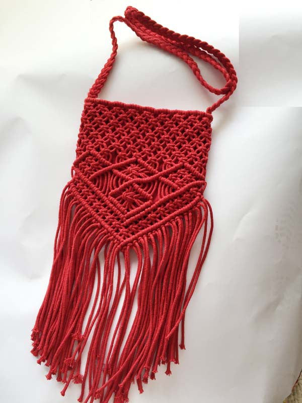 Tassel Cotton Woven Bag