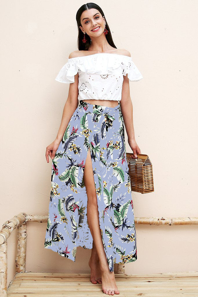 TROPICAL SLIT SKIRT