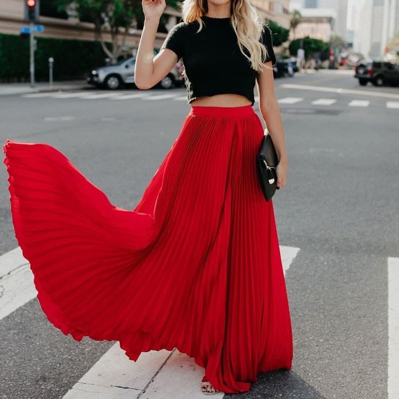 Chiffon High Waist Glam Skirt