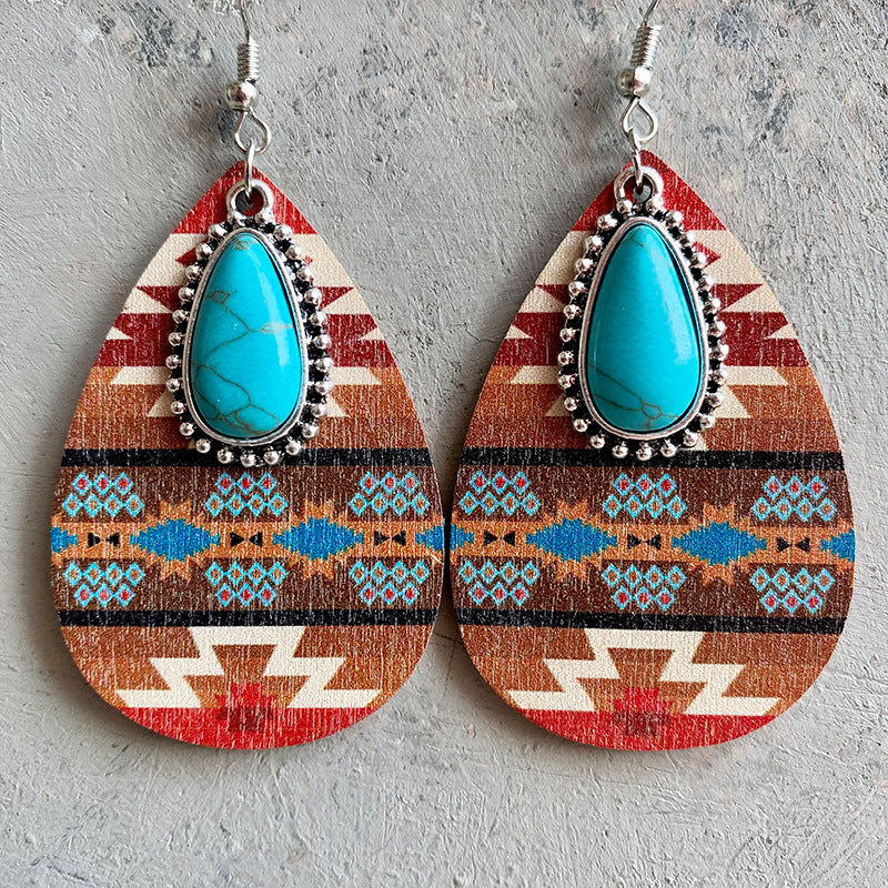 Turquoise Western Fashion Earrings